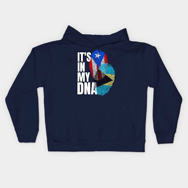 Puerto Rican And Bahamian Mix DNA Flag Heritage Gift Kids Hoodie by Just Rep It!!